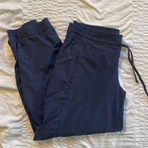 Navy Athleta Cropped Joggers
